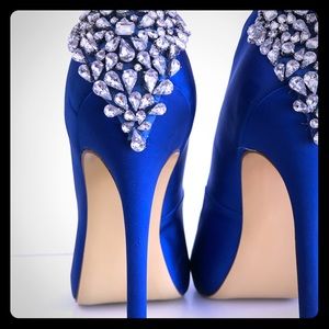 Blue Shoes with diamond Bling